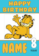 THEME INSPIRED Kids Adult Personalised Birthday Card Garfield Birthday Card