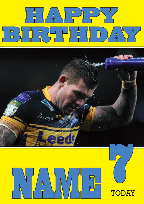 Personalised Leeds Rhinos Fan TEAM THEME INSPIRED Kids Adult Birthday Card 3