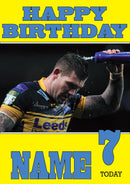 Personalised Leeds Rhinos Fan TEAM THEME INSPIRED Kids Adult Birthday Card 3