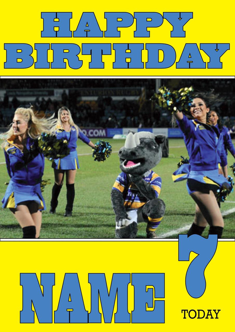 Personalised Leeds Rhinos Fan TEAM THEME INSPIRED Kids Adult Birthday Card 5