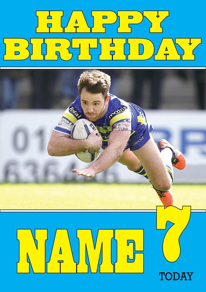 Personalised Warrington Wolves Fan TEAM THEME INSPIRED Kids Adult Birthday Card 5