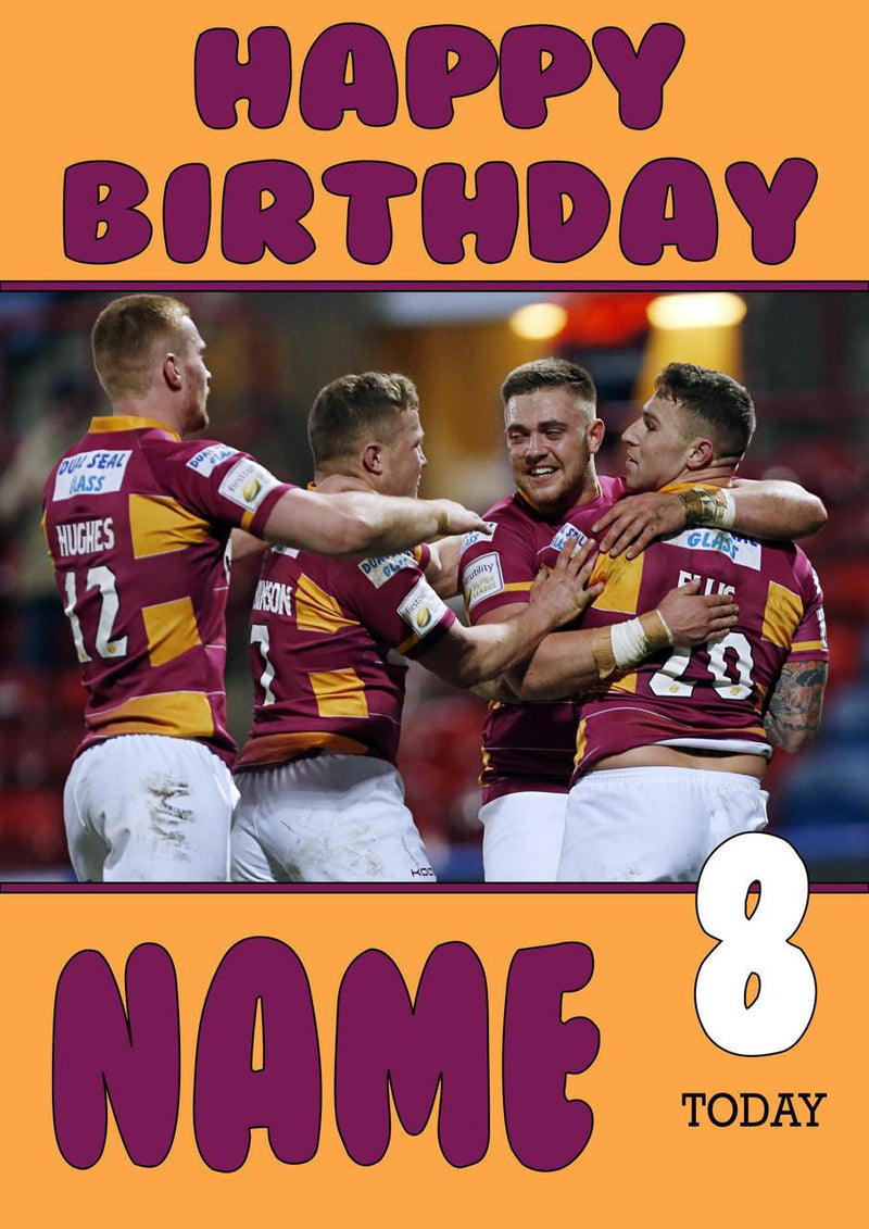 Personalised Huddersfield Giants Fan TEAM THEME INSPIRED Kids Adult Birthday Card 4