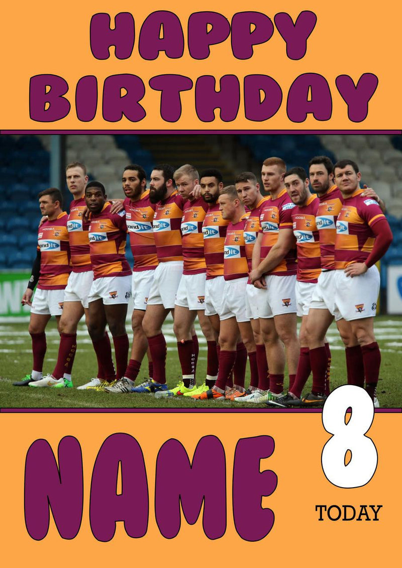 Personalised Huddersfield Giants Fan TEAM THEME INSPIRED Kids Adult Birthday Card 5