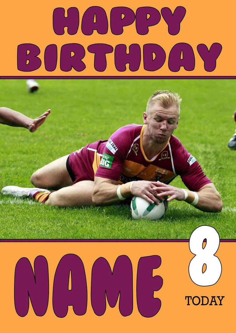 Personalised Huddersfield Giants Fan TEAM THEME INSPIRED Kids Adult Birthday Card 6