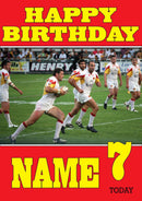 Personalised Catalan Dragons Fan TEAM THEME INSPIRED Kids Adult Birthday Card