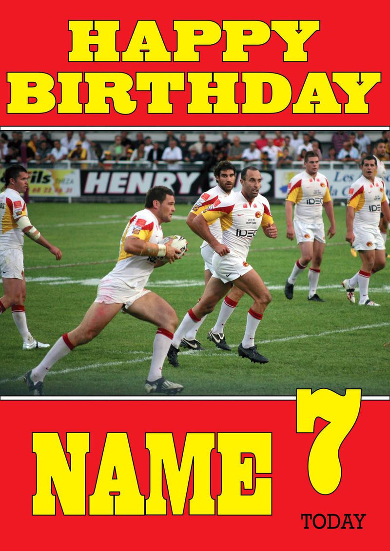 Personalised Catalan Dragons Fan TEAM THEME INSPIRED Kids Adult Birthday Card