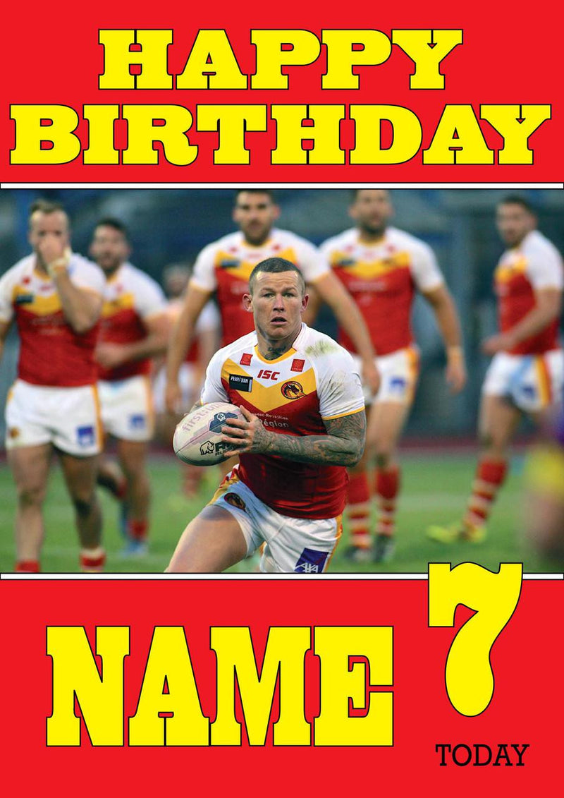 Personalised Catalan Dragons Fan TEAM THEME INSPIRED Kids Adult Birthday Card 3