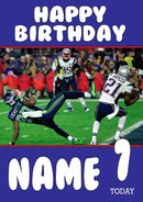 Personalised New England Patriots THEME INSPIRED Style PERSONALISED Kids Adult FUNNY Birthday Card 3