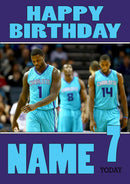 Personalised Charlotte Hornets THEME INSPIRED Style PERSONALISED Kids Adult FUNNY Birthday Card