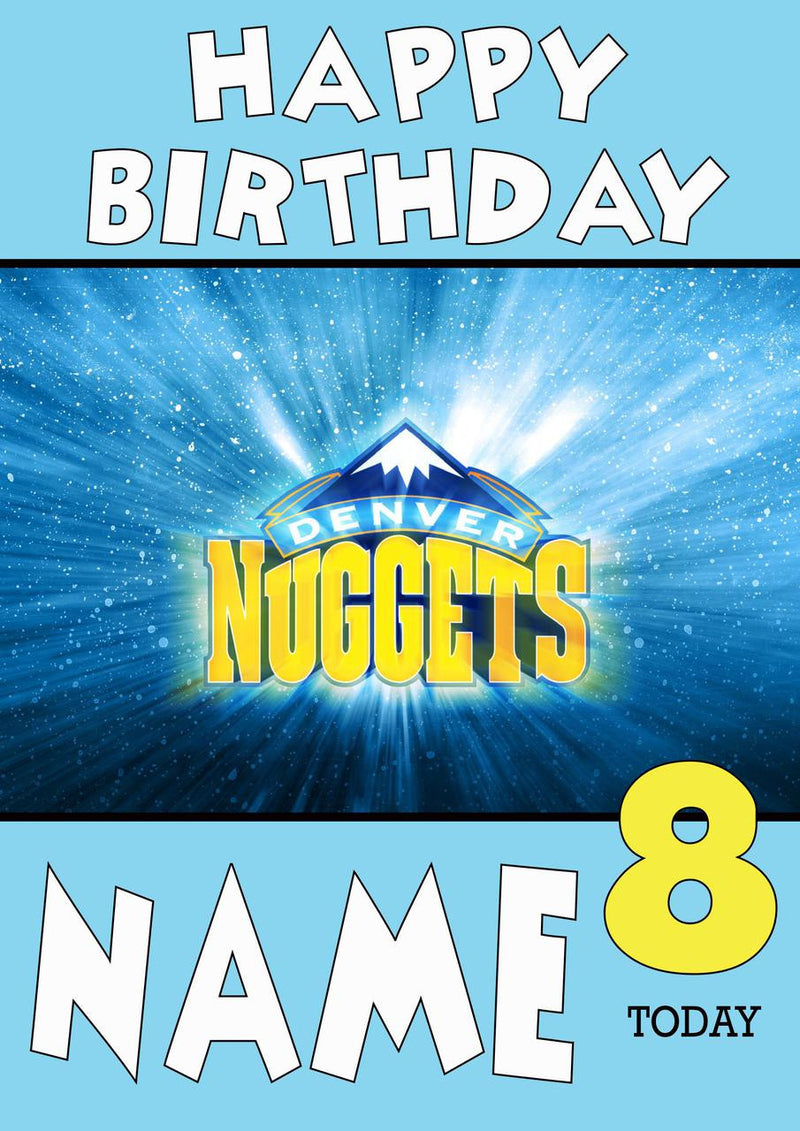 Personalised Denver Nuggets THEME INSPIRED Style PERSONALISED Kids Adult FUNNY Birthday Card 2