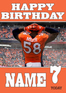 Personalised Denver Broncos THEME INSPIRED Style PERSONALISED Kids Adult FUNNY Birthday Card 2