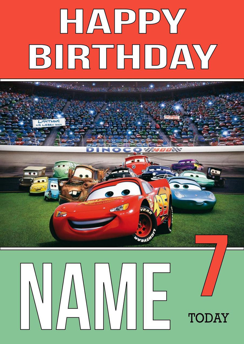 THEME INSPIRED Kids Adult Personalised Birthday Card Cars Birthday Card