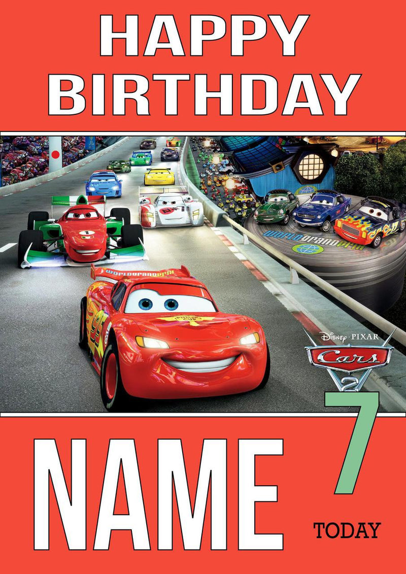 THEME INSPIRED Kids Adult Personalised Birthday Card Cars Birthday Card 2