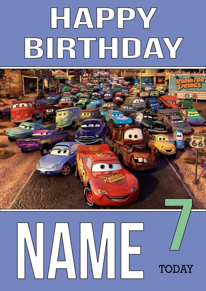 THEME INSPIRED Kids Adult Personalised Birthday Card Cars Birthday Card 5