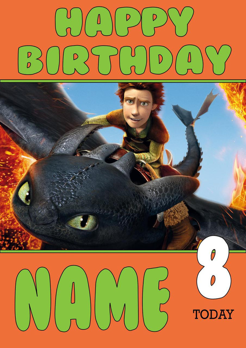 THEME INSPIRED Kids Adult Personalised Birthday Card How To Train Your Dragon Birthday Card