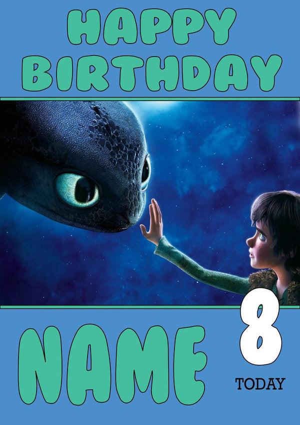 Theme Inspired Kids Adult Personalised Birthday Card How to Train Your Dragon