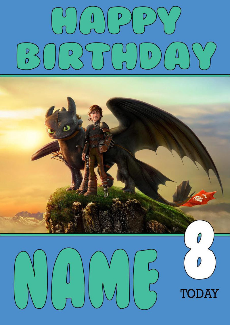 THEME INSPIRED Kids Adult Personalised Birthday Card How To Train Your Dragon Birthday Card 3