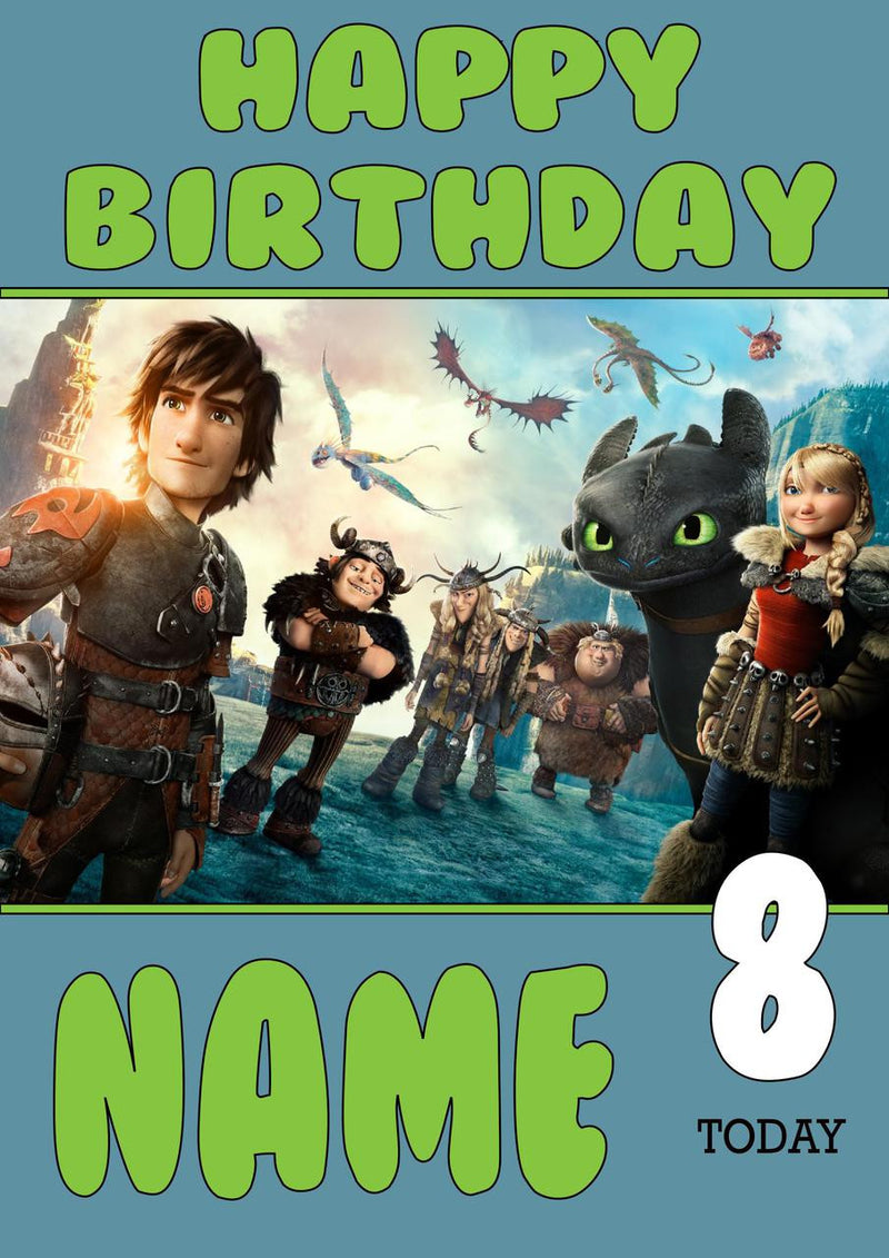 THEME INSPIRED Kids Adult Personalised Birthday Card How To Train Your Dragon Birthday Card 4