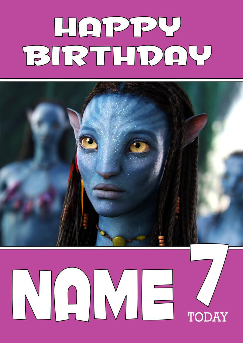 THEME INSPIRED Kids Adult Personalised Birthday Card Avatar Birthday Card 2