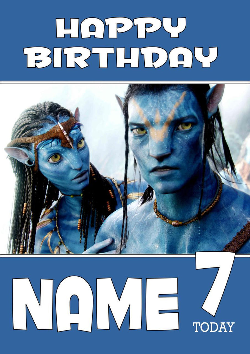 THEME INSPIRED Kids Adult Personalised Birthday Card Avatar Birthday Card 5
