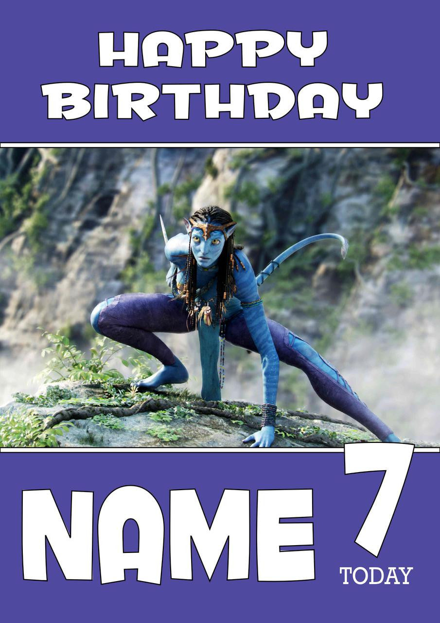 THEME INSPIRED Kids Adult Personalised Birthday Card Avatar Birthday Card 6