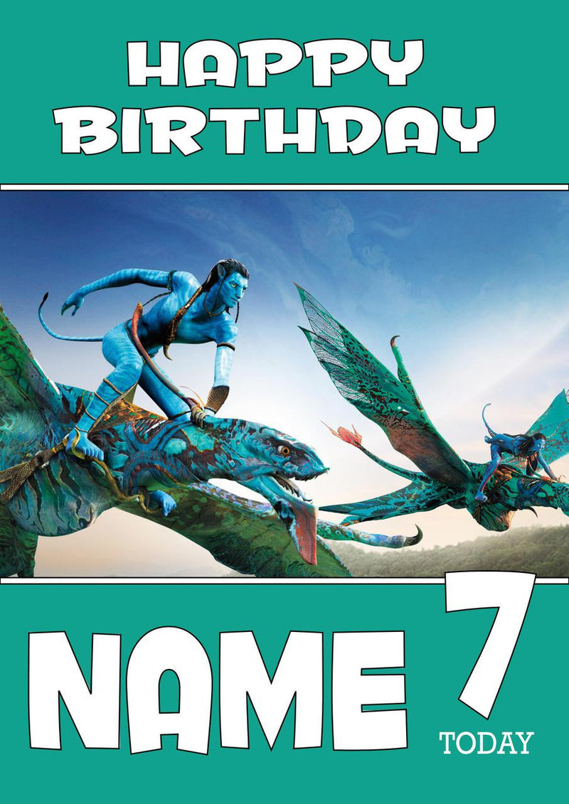 THEME INSPIRED Kids Adult Personalised Birthday Card Avatar Birthday Card 7