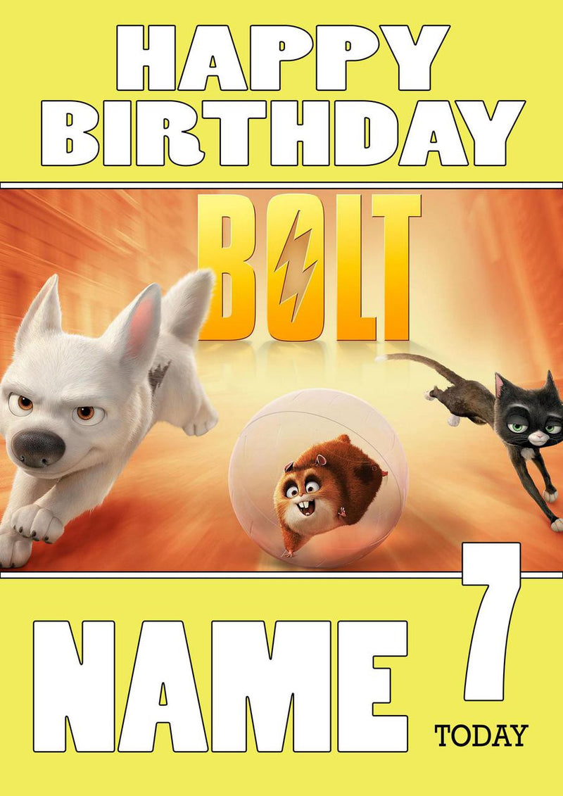 THEME INSPIRED Kids Adult Personalised Birthday Card Bolt Birthday Card