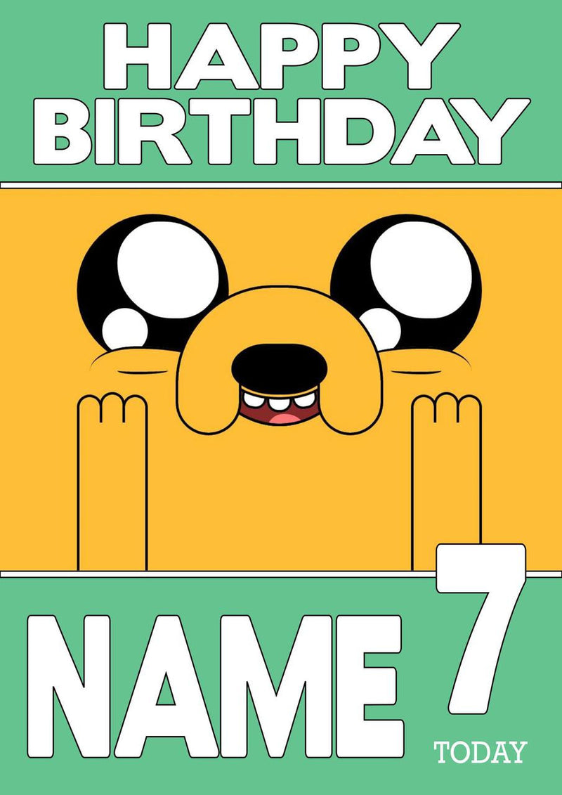 THEME INSPIRED Kids Adult Personalised Birthday Card Adventure Time Birthday Card 5