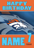 Personalised Denver Broncos THEME INSPIRED Style PERSONALISED Kids Adult FUNNY Birthday Card