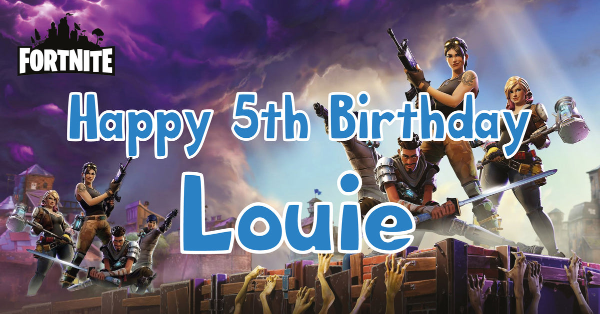 Fortnite Children's Birthday Banner Thick 1