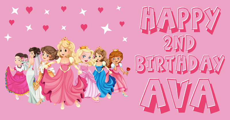 Princess Children's Birthday Banner Thick