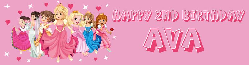Princess Children's Birthday Banner Thin