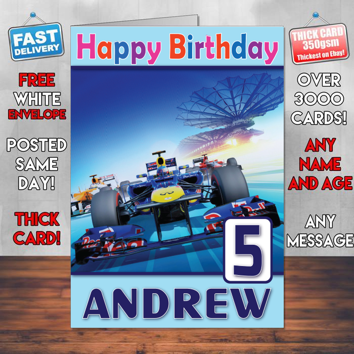 Personalised 0F1 Video Inspired Style Game Kids Inspired Birthday Card (SA)