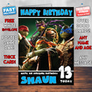108 Teenage Mutant Ninja Turtles THEME INSPIRED Style PERSONALISED Kids Adult FUNNY Birthday Card