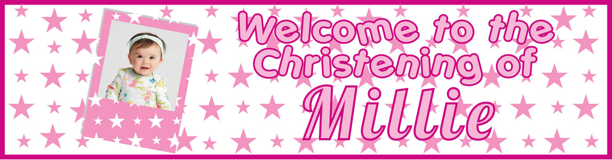 Christening Children's Birthday Banner Thin 1