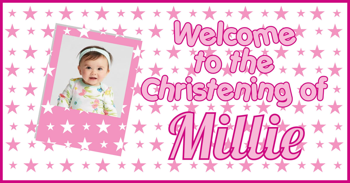 Christening Children's Birthday Banner Thick 1