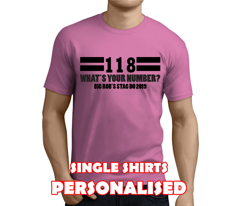 118 Custom Stag T-Shirt - Any Name - Party Tee