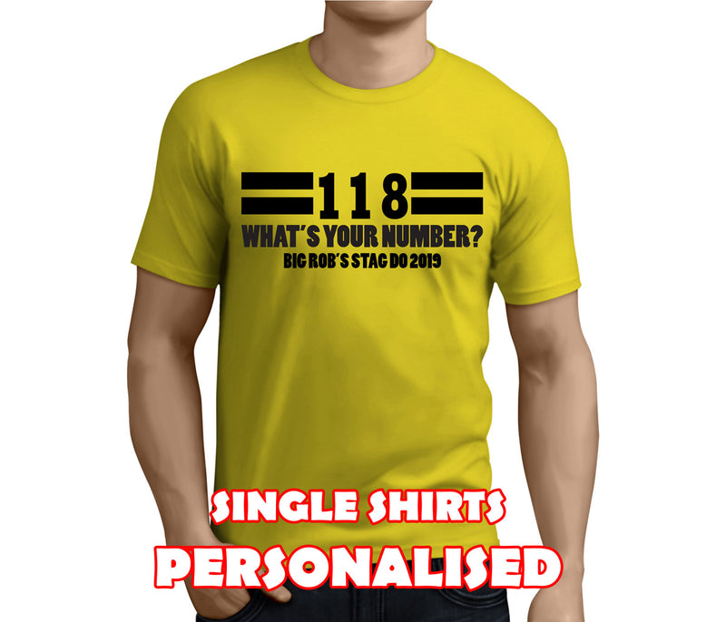 118 Custom Stag T-Shirt - Any Name - Party Tee