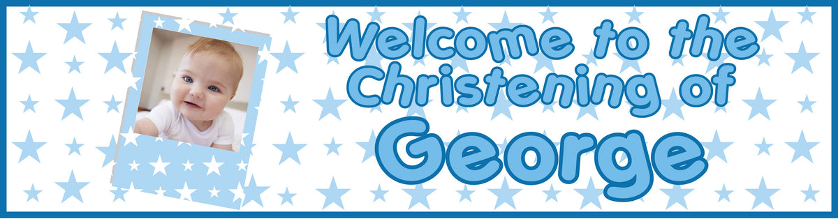 Christening Children's Birthday Banner Thin 2