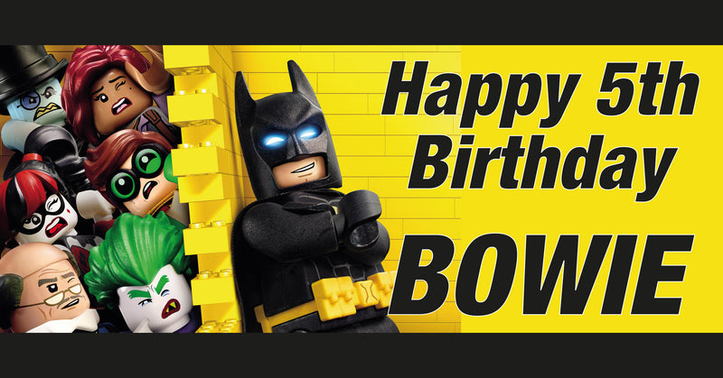 Bricks Bat Children's Birthday Banner Thick 1