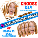 16 X Personalised Custom Photo Party Face Masks