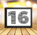 Personalised Black Word Art Poster Print Number 16