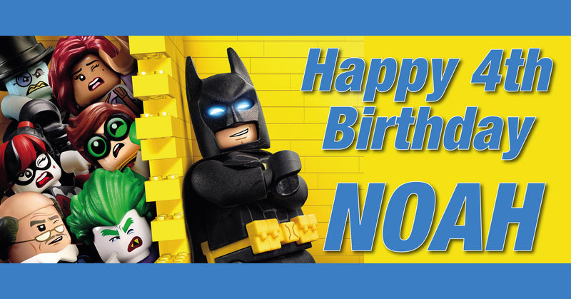 Bricks Bat Children's Birthday Banner Thick 3