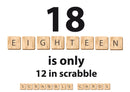 Personalised 18 Is Only 12 In Scrabble INSPIRED Adult RUDE Birthday Card