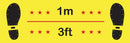 1m 3ft Social Distancing Floor Stickers