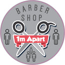 1m Apart In Barber Shops Grey Social Distancing Floor Stickers