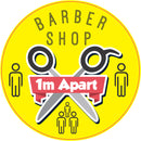 1m Apart In Barber Shops Social Distancing Floor Stickers