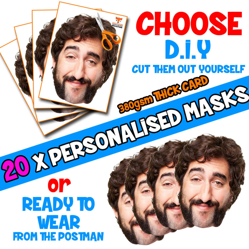 20 X Personalised Custom Photo Party Face Masks