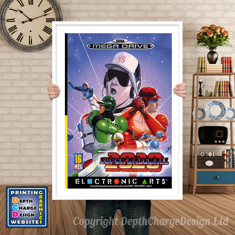 2020superbaseballeu - Sega Megadrive Inspired Retro Gaming Poster A4 A3 A2 Or A1