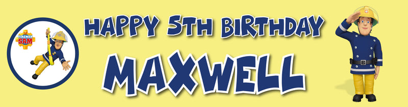 Fireman Sam Children's Birthday Banner Thin